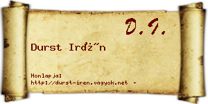 Durst Irén névjegykártya